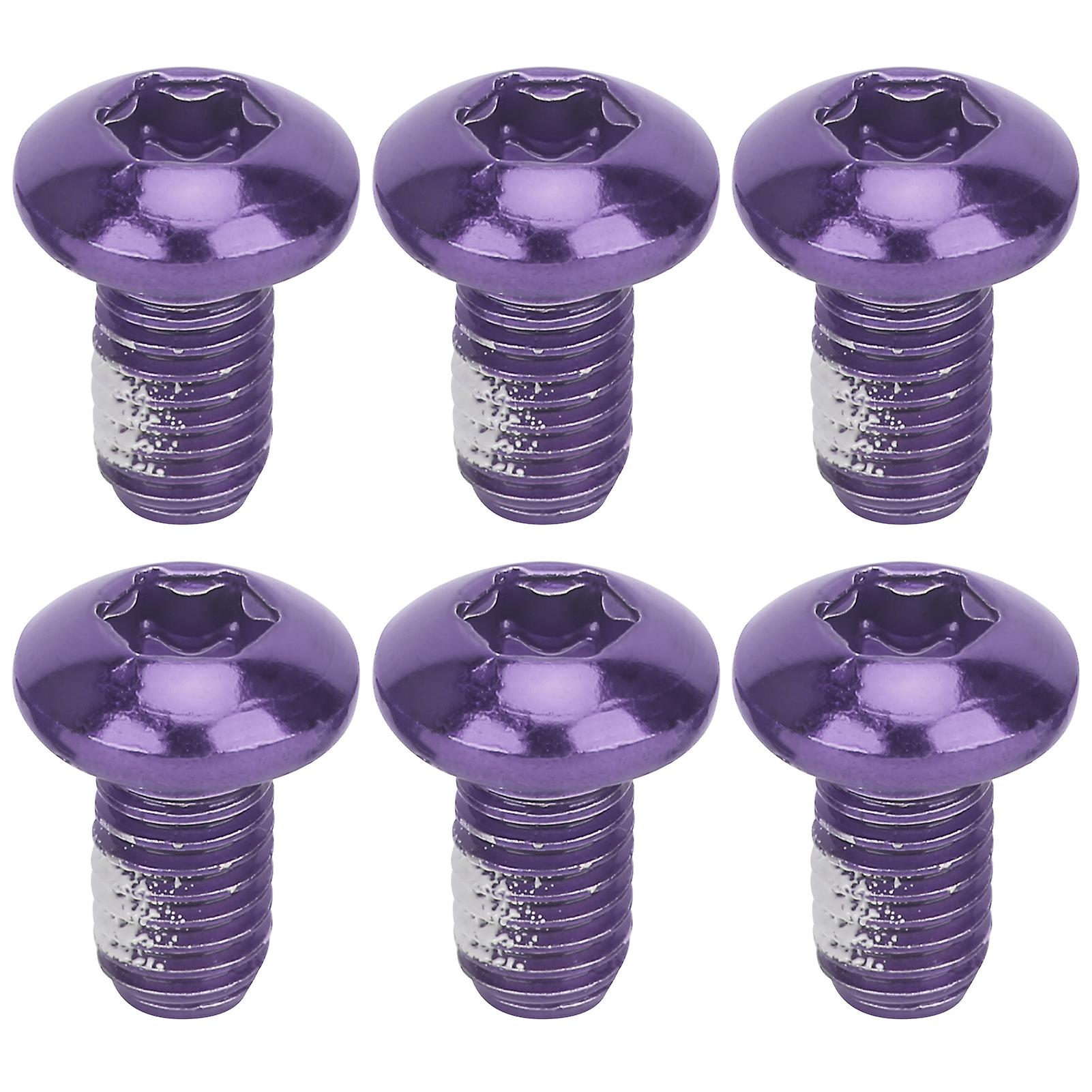 M5x10mm Mountain Bike Brake Disc Titanium Steel Screw Bicycle Universal T25 Head Boltspurple