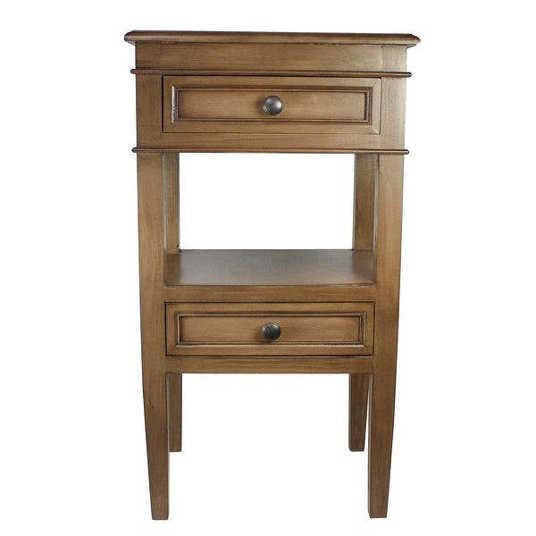 Modern Designs Middle Shelf Wooden Side Table with Two Drawers