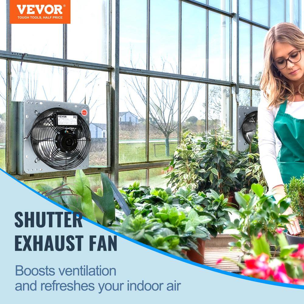 VEVOR 12 in. Shutter Exhaust Fan High-Speed 1000 CFM Aluminum Wall Mount Attic Fan Wall Fan with Ventilation and Cooling BYCSPQSDJAC12DLJSV1