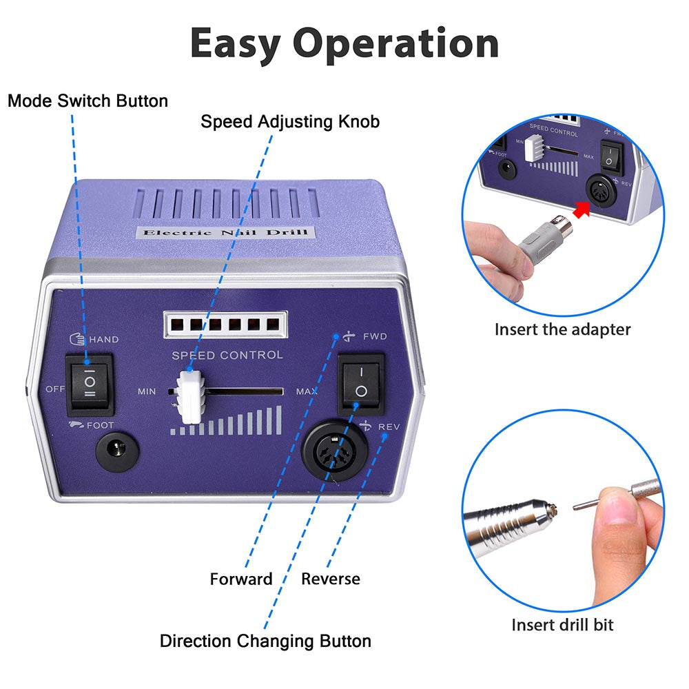 Yescom Nails Care Manicure Electronic Nail Drill File Machine Set