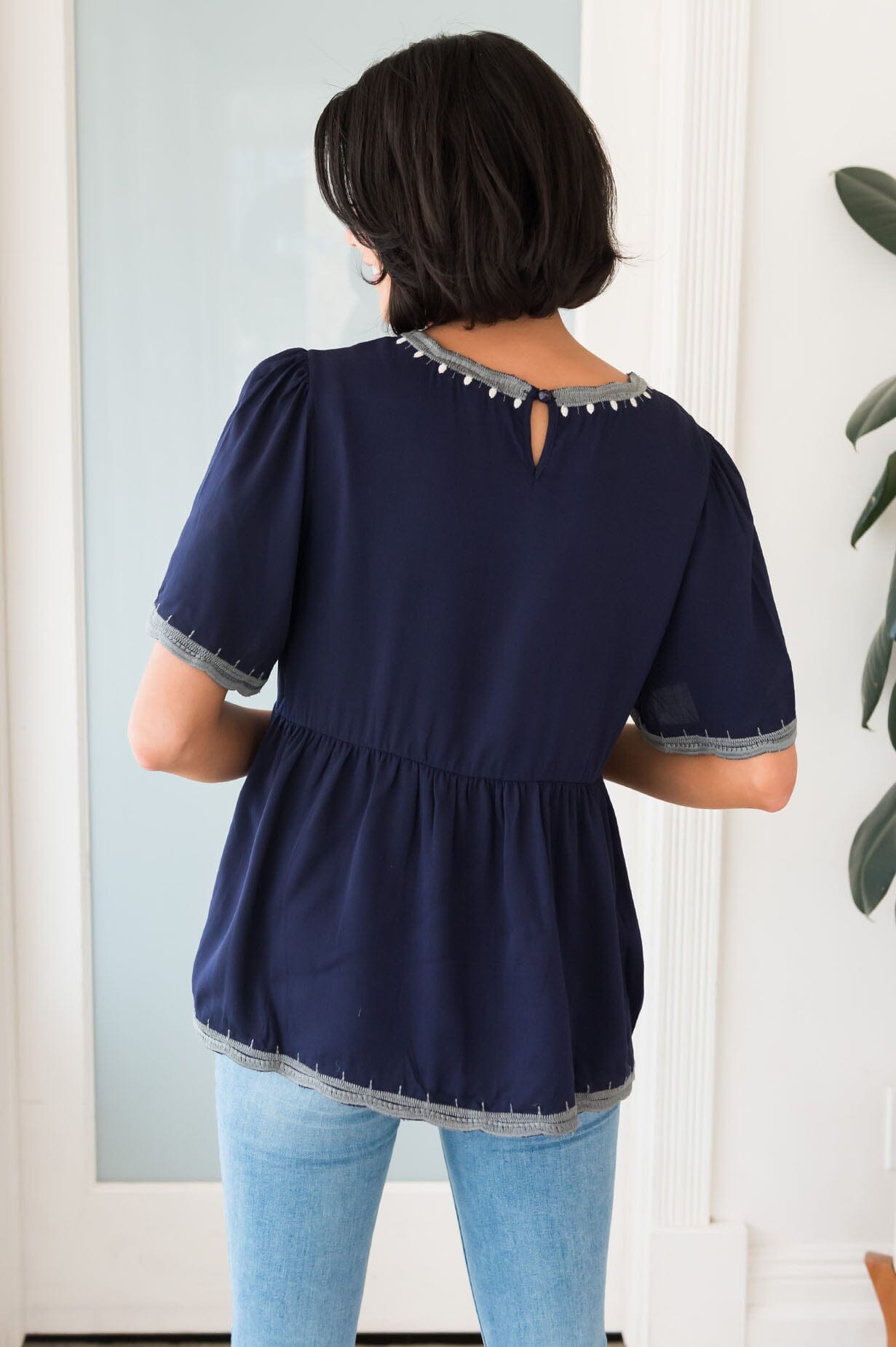 Predicting Joy Ahead Modest Peplum Blouse