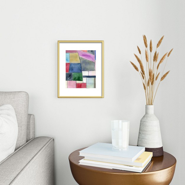 Elena Blanco Patchwork Metal Framed Art Print Deny Designs