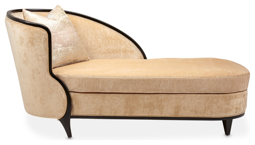 Malibu Crest Chaise   Honey/Dark Espresso   Midcentury   Indoor Chaise Lounge Chairs   by Michael Amini  Houzz