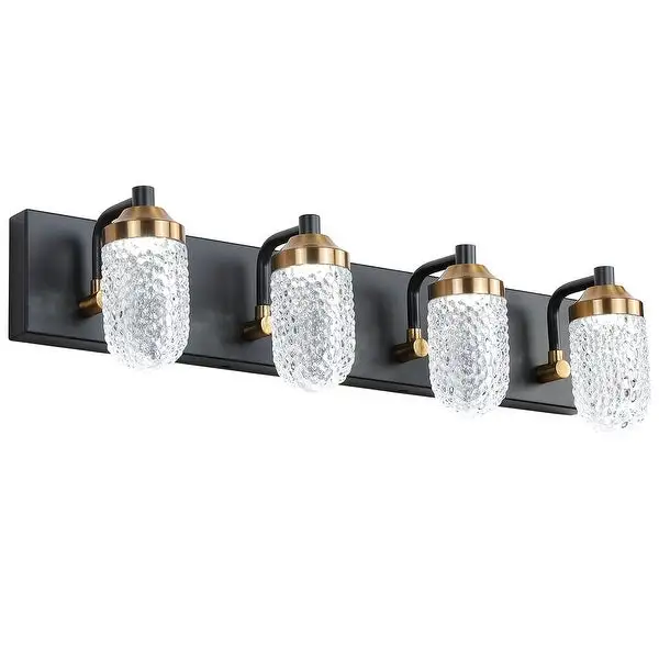 4-Lights Crystal Vanity Lights for Bathroom Wall Light Fixture