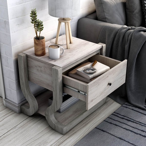 DH BASIC Coastal White Single-drawer End Table by Denhour