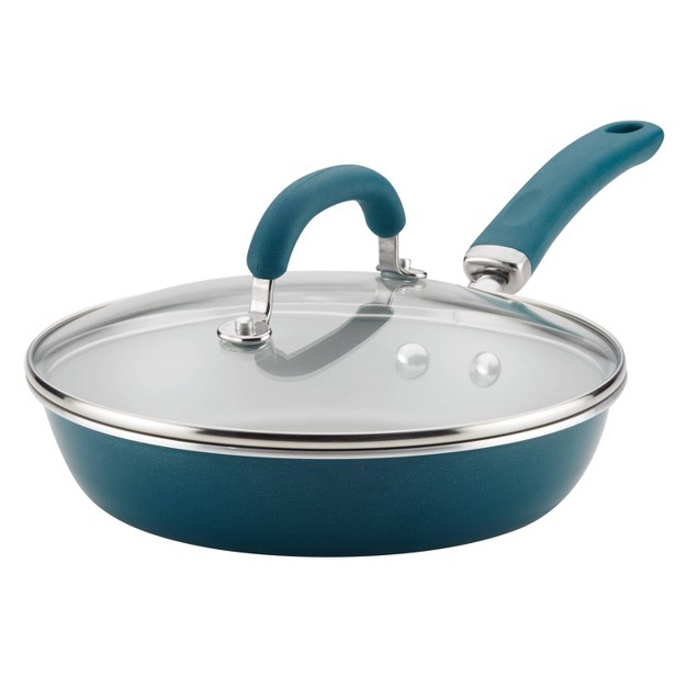 Aluminum Nonstick Deep Skillet With Lid Teal