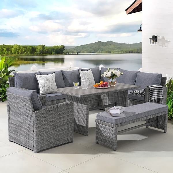 Outdoor 8piece Wicker conversation set Patio Sofa Furniture with Cushion