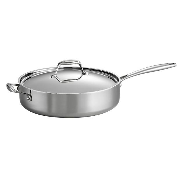 Tramontina Gourmet Tri ply Clad 3qt Deep Saute Pan With Lid Silver