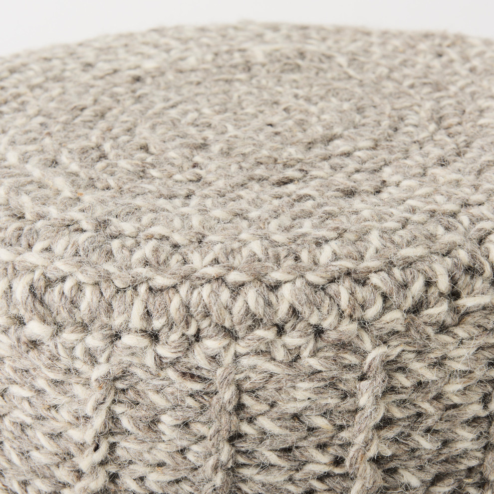 Bina Taupe Wool 4 Legged Stool   Scandinavian   Footstools And Ottomans   by Mercana  Houzz