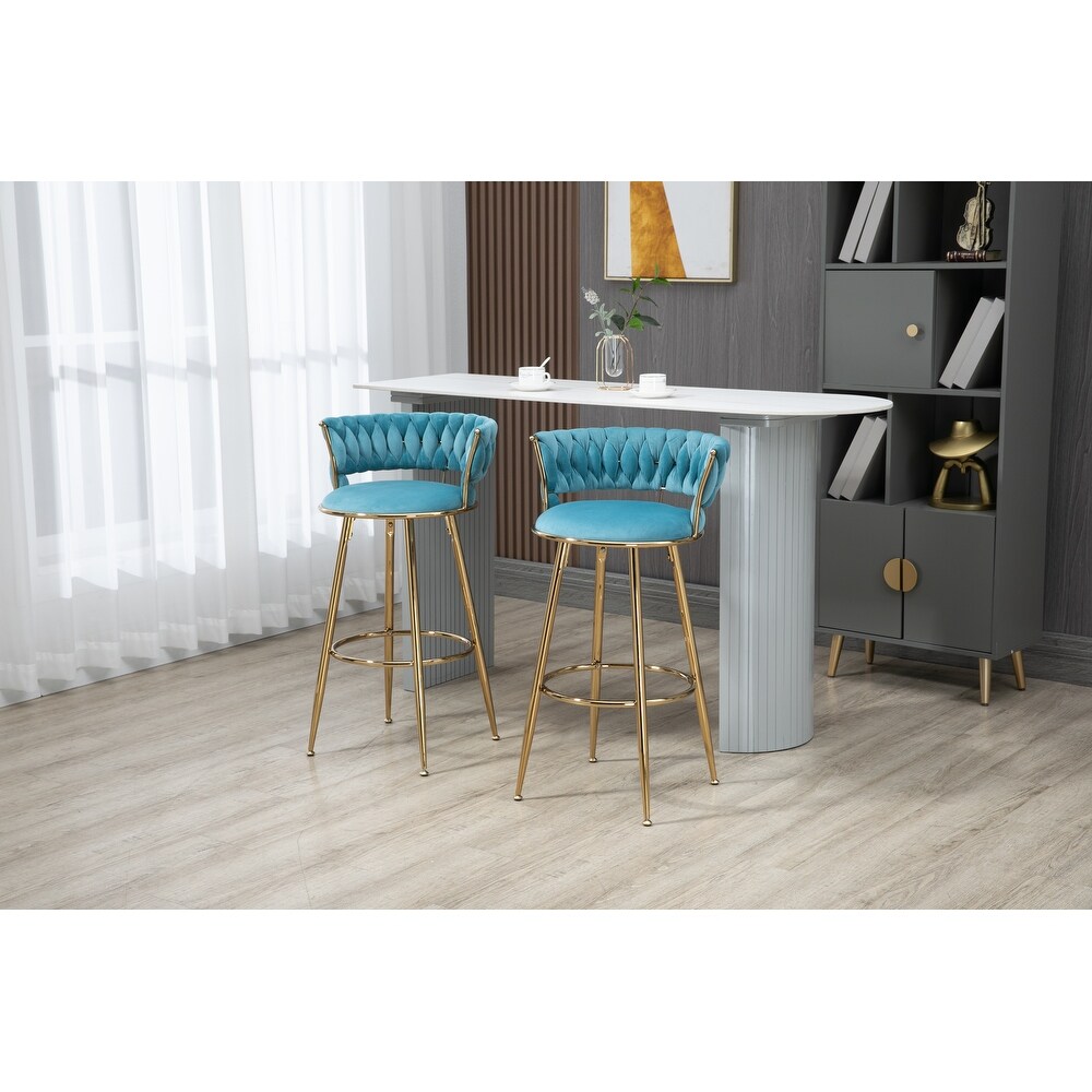 Bar High Chair with Backrest and Footstool 2PC/SET