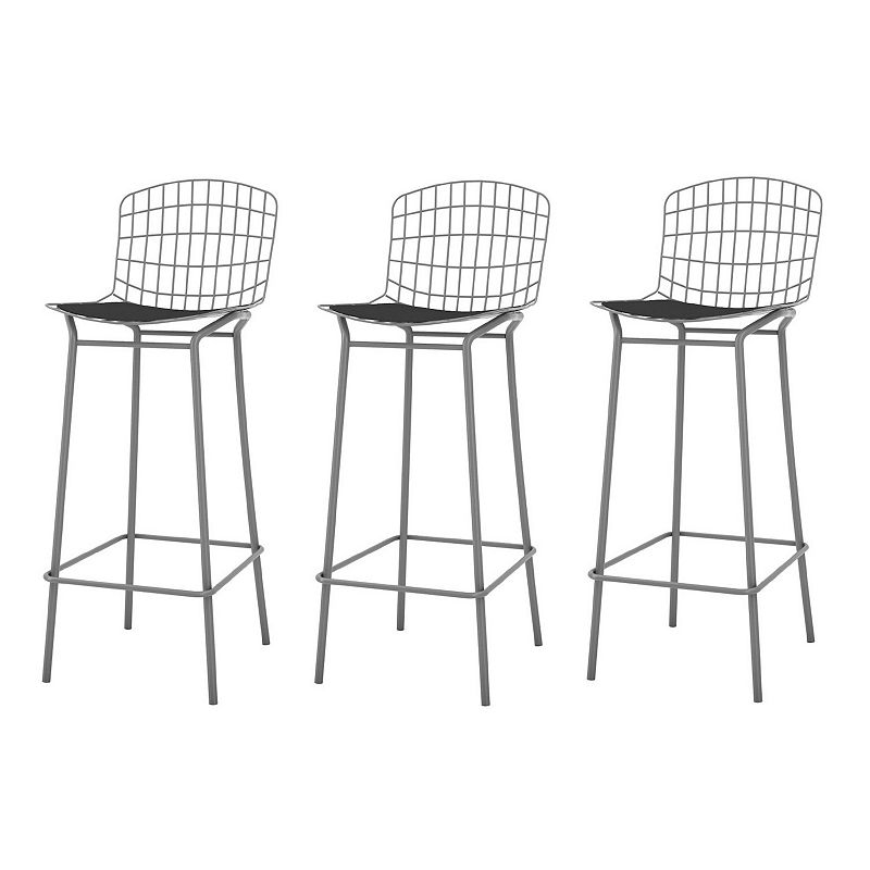 Manhattan Comfort Madeline 3-Piece Bar Stool Set