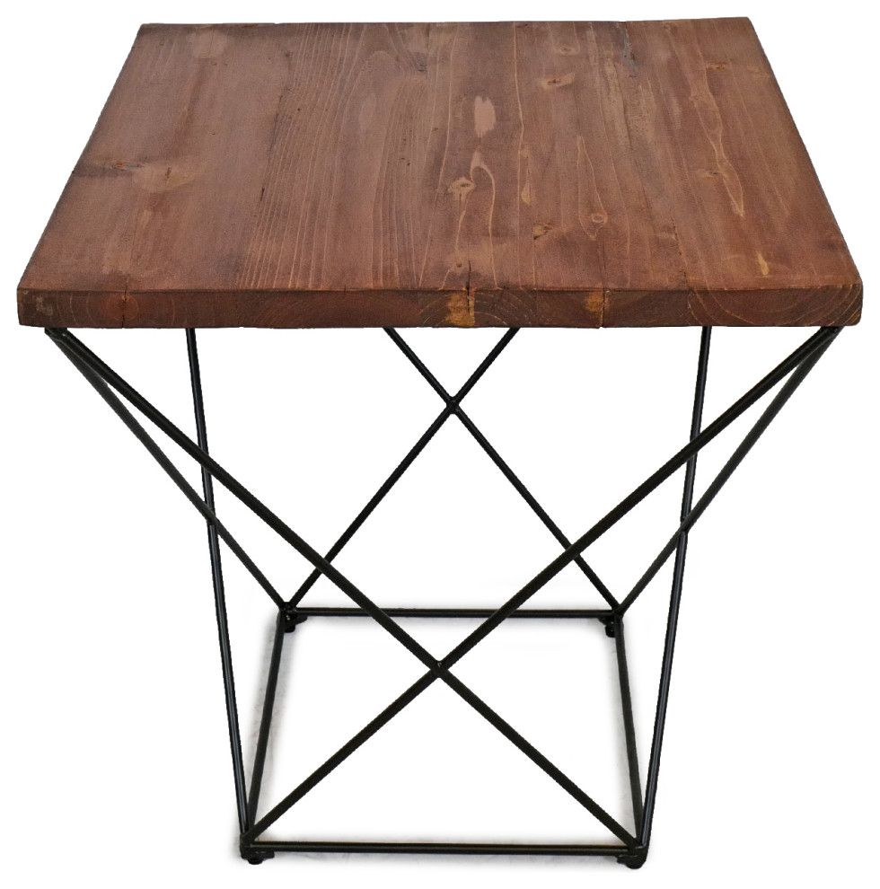 Square X Iron Side Table   Industrial   Side Tables And End Tables   by Design Mix Furniture  Houzz