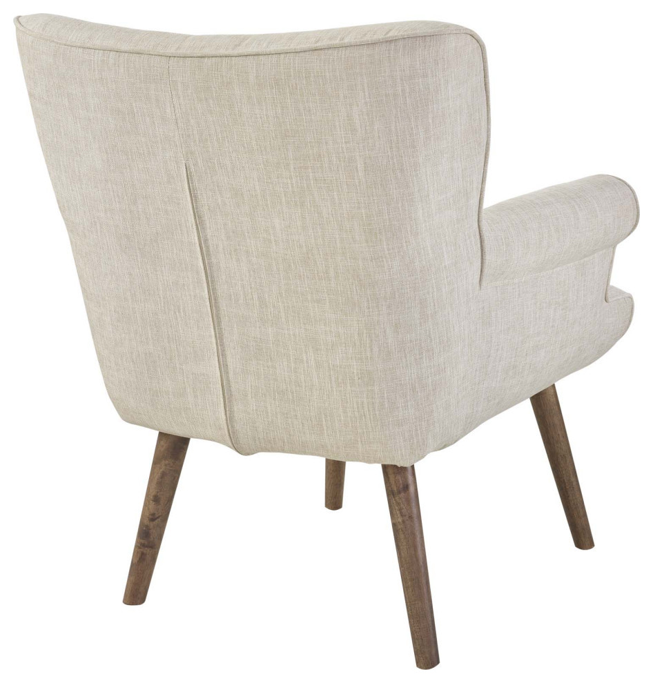 Andrea Beige Upholstered Armchair   Midcentury   Armchairs And Accent Chairs   by Virgil Stanis Design  Houzz