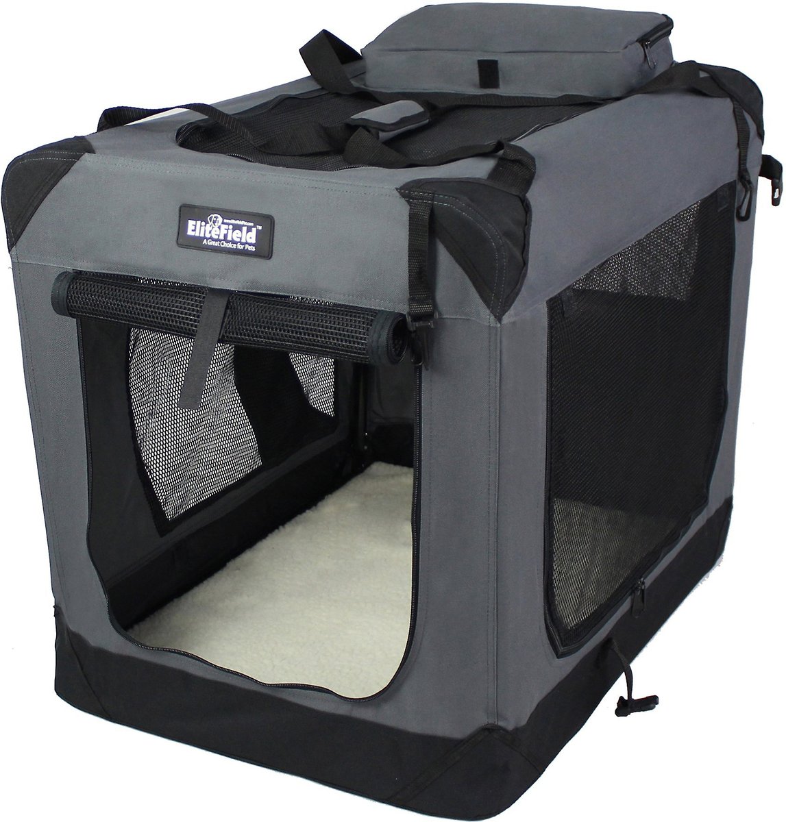 EliteField 3-Door Collapsible Soft-Sided Dog Crate