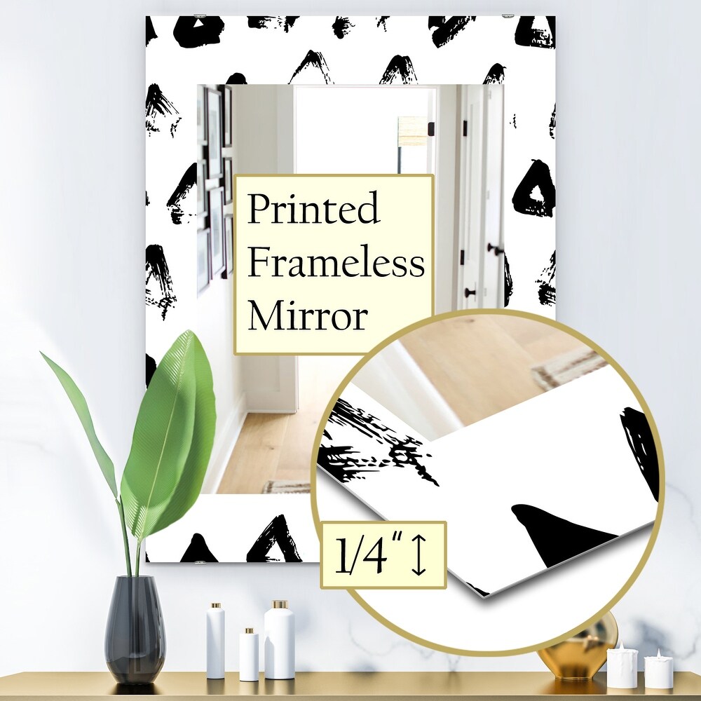 Designart 'Black   White 8' Modern Mirror   Contemporary Printed Wall Mirror