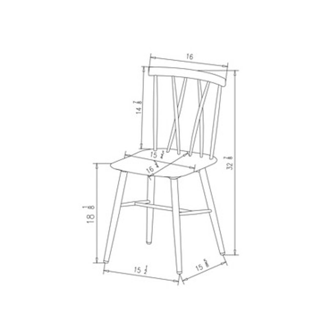 Set of 2 Becket Metal X Back Dining Chair White - Project 62