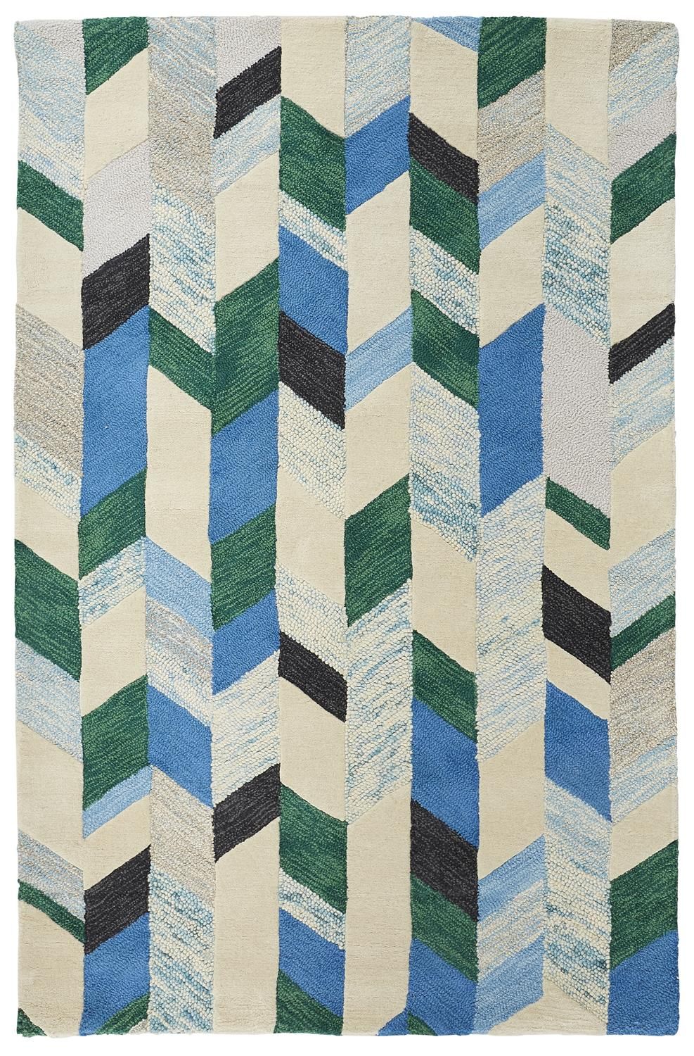 Elison Hand Tufted Green and Blue Rug by BD Fine