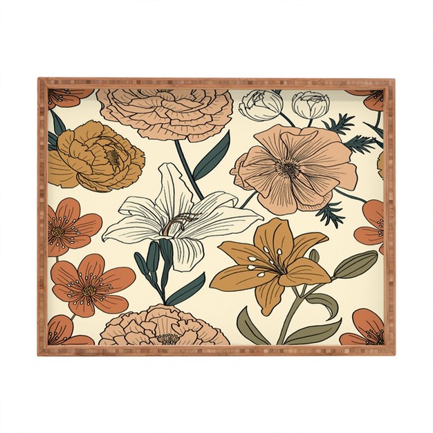 Emanuela Carratoni Spring Floral Mood Rectangular Tray Deny Designs