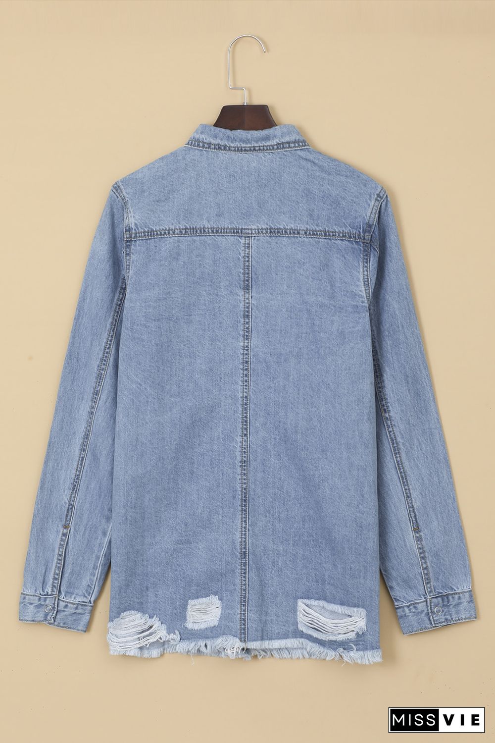 Fade Blue Ripped Denim Jacket