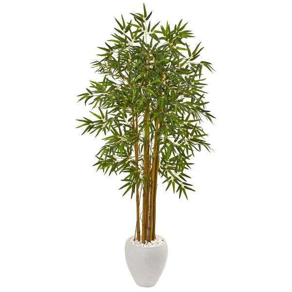 65 Multi Bambusa Bamboo Artificial Tree in White Planter