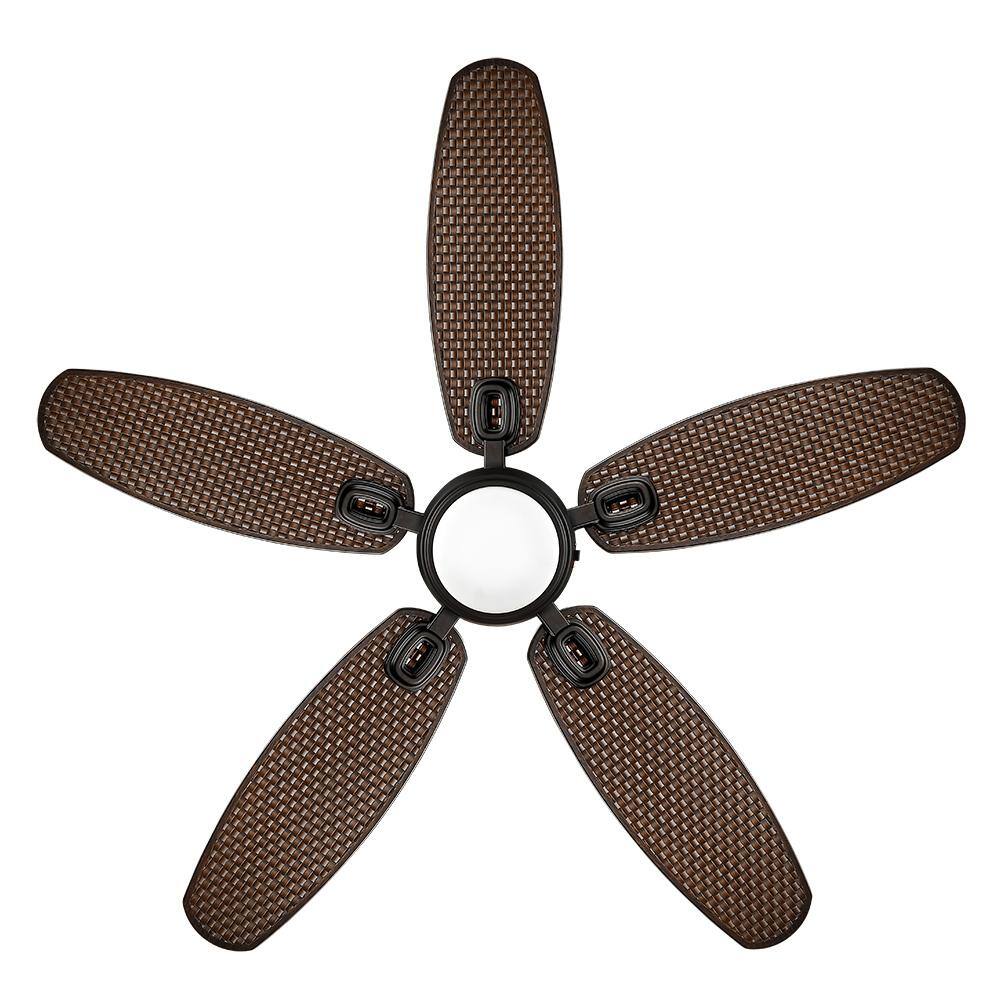 Home Decorators Collection Daniel Island 52 in. White Color Changing Integrated LED Outdoor Matte Black Ceiling Fan with Light Kit and Remote 52179