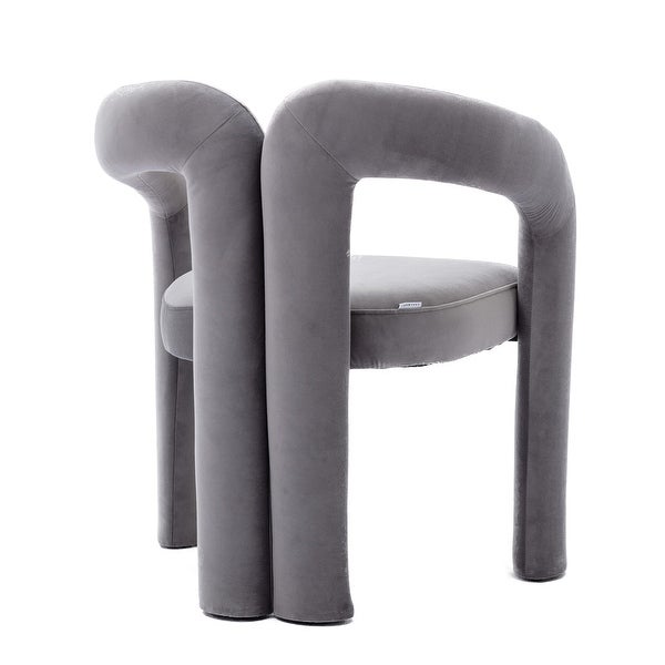 Velvet Upholstered Goat's horn Armless Accent Chair For Living Room