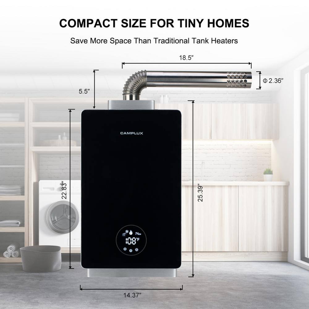 CAMPLUX ENJOY OUTDOOR LIFE Camplux 12 L 3.18 GPM Residential High Capacity Indoor Natural Gas Tankless Water Heater CA318NG-N1