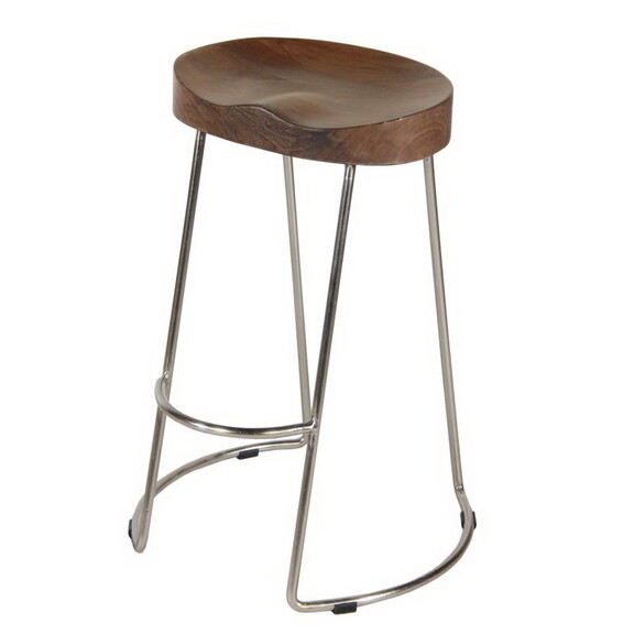 Ela 30 inch Bar Stool with Mango Wood Saddle Seat ...