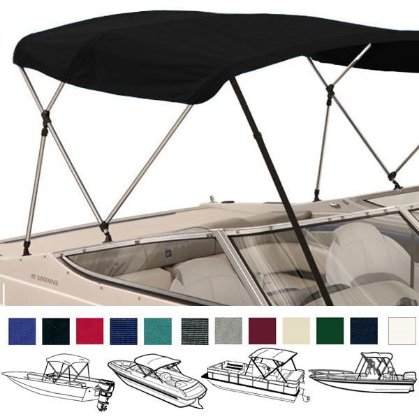 EliteShield 4 Bow Bimini Top Boat Cover Black 4 Bow 96