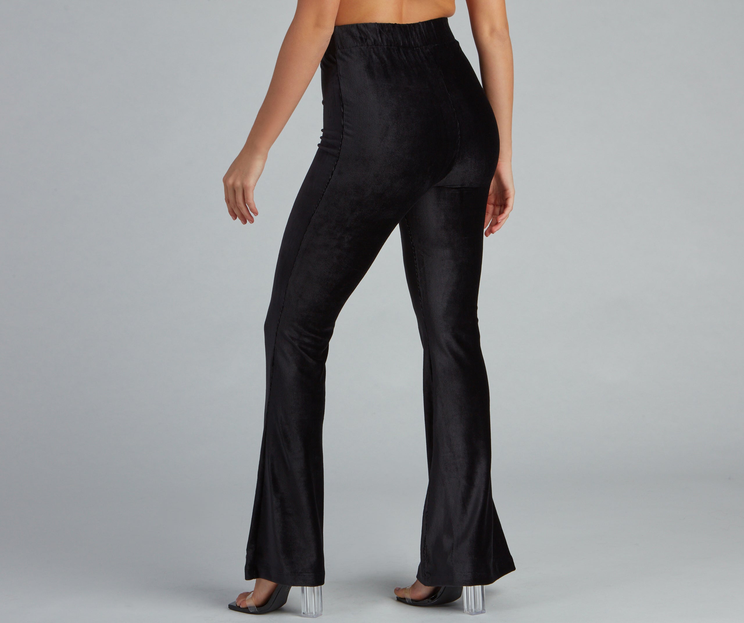 Trendy Luxe Velvet Flare Pants