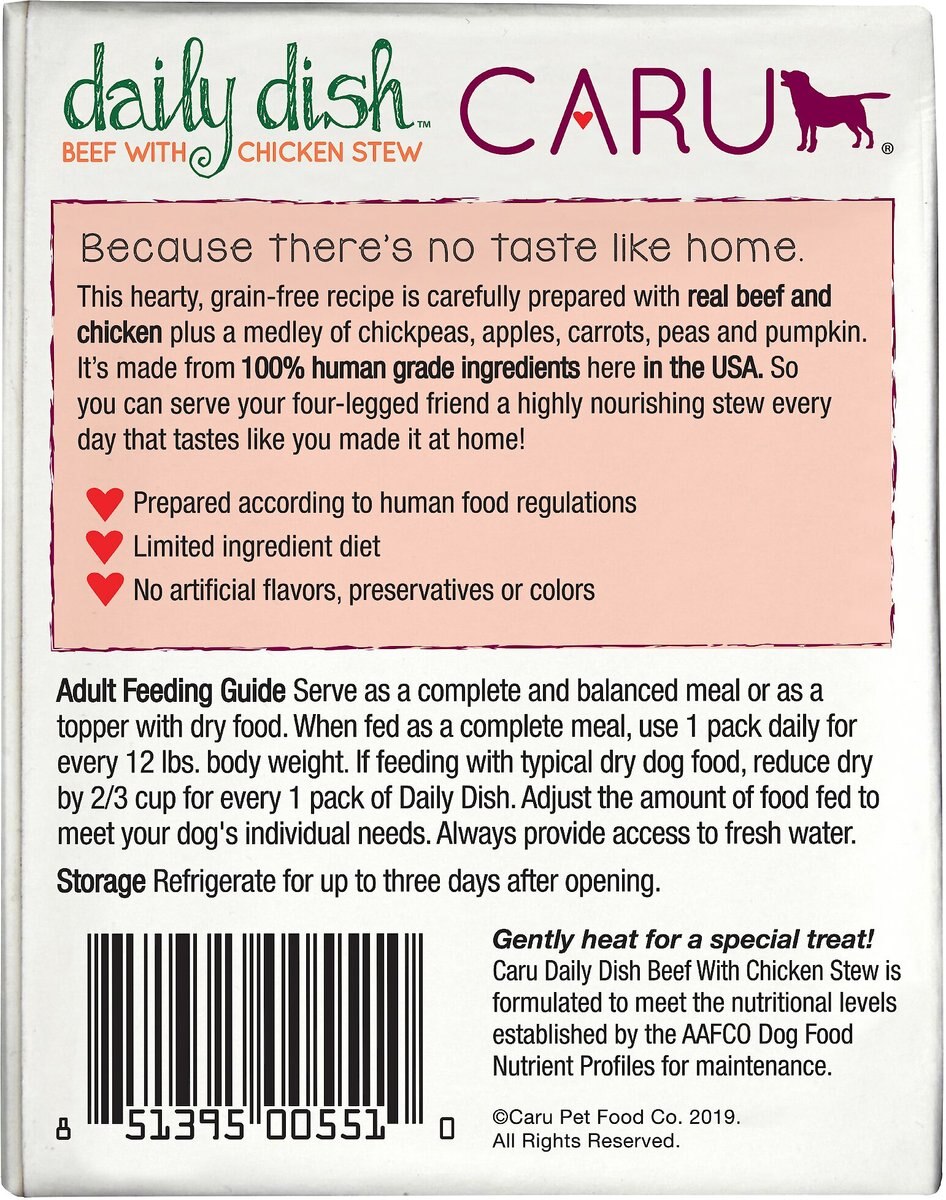 Caru Daily Dish Beef with Chicken Stew Grain-Free Wet Dog Food