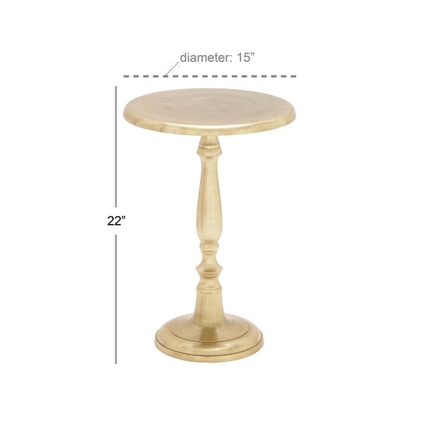 Gold Aluminum Traditional Accent Table 22 x 15 x 15