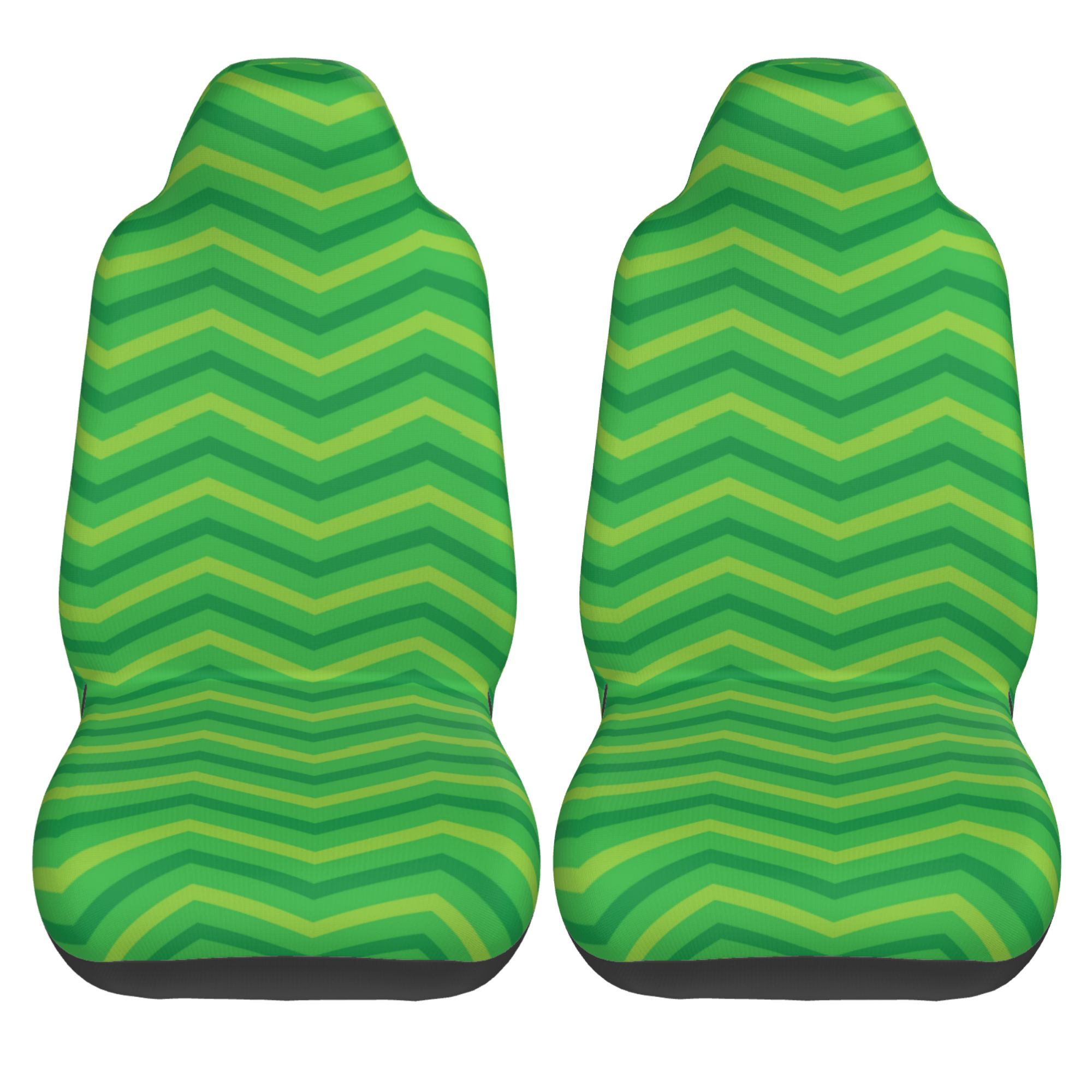 ZICANCN Car Seat Cover Green Wavy Lines Car Front Seat Covers Protectors ， Automotive Seat Covers for Cars Trucks Suv