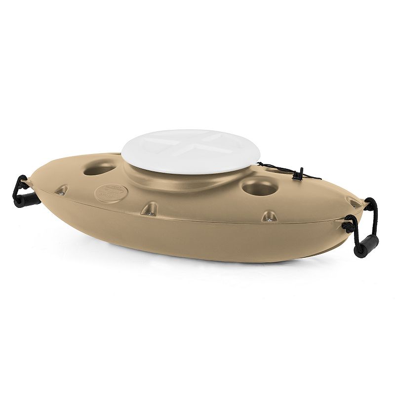 CreekKooler 30 Quart Floating Insulated Beverage Cooler Pull Behind Kayak， Tan