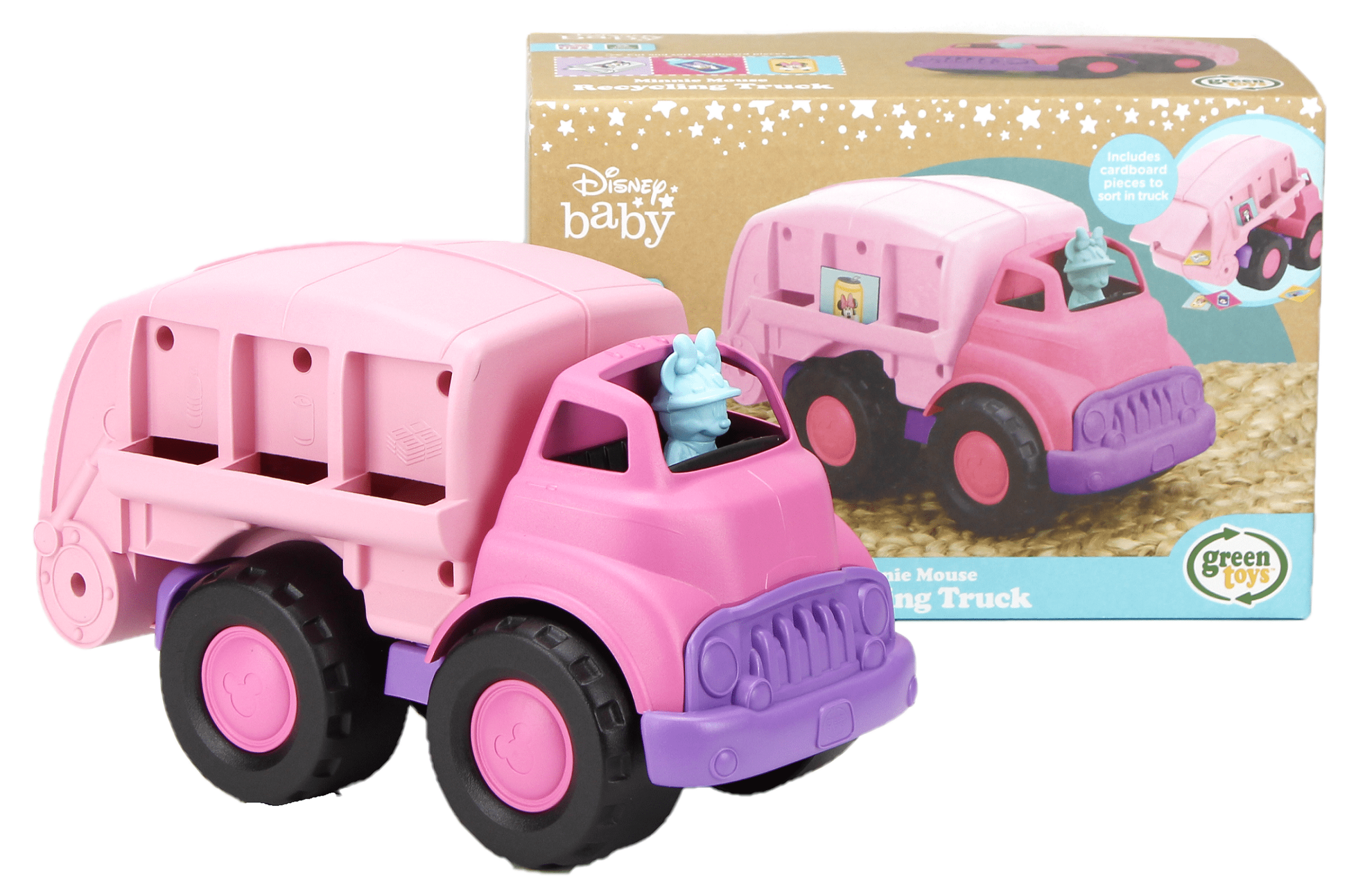 Green Toys Disney Minnie Mouse Pink Recycling Play Vehicle Truck， 100% Recycled Plastic