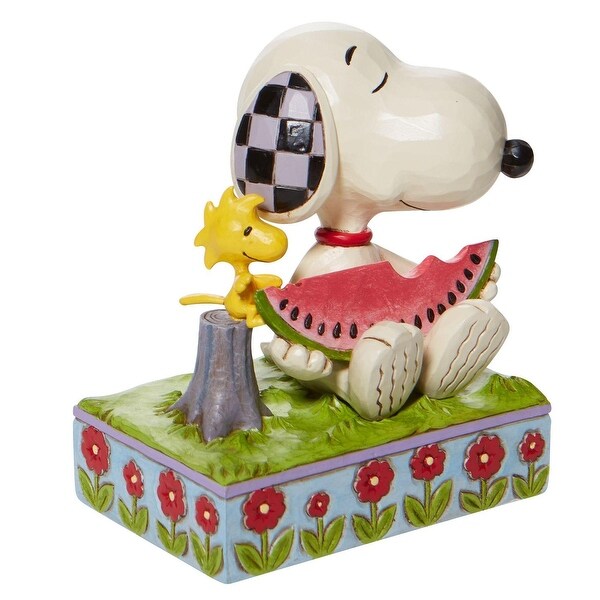 Jim Shore Peanuts Snoopy and Woodstock A Summer Snack Figurine