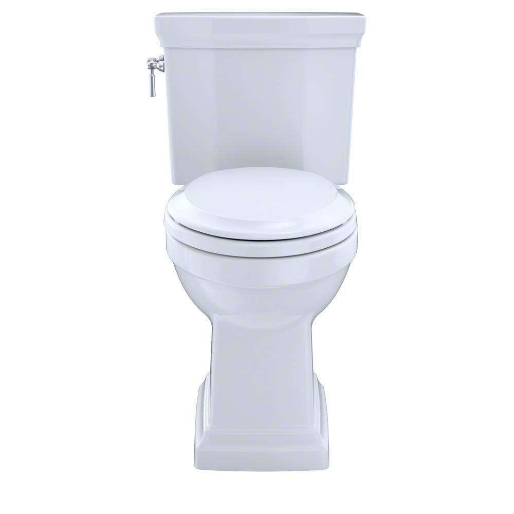 TOTO Promenade II 2-Piece 1.28 GPF Single Flush Elongated ADA Comfort Height Toilet in Cotton White SoftClose Seat Included MS404124CEFG#01