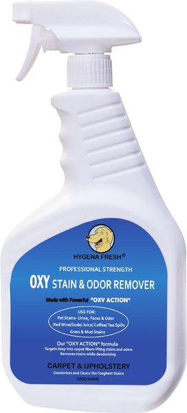 Hygena Scoop Fresh Carpet and Upholstery Cleaner Stain Odor Spot Remover Dog， Cat， Horse and Small Pet Deodorizer， 32-oz bottle