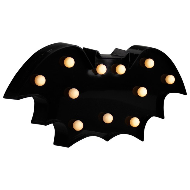 Led Lighted Black Bat Halloween Marquee Sign