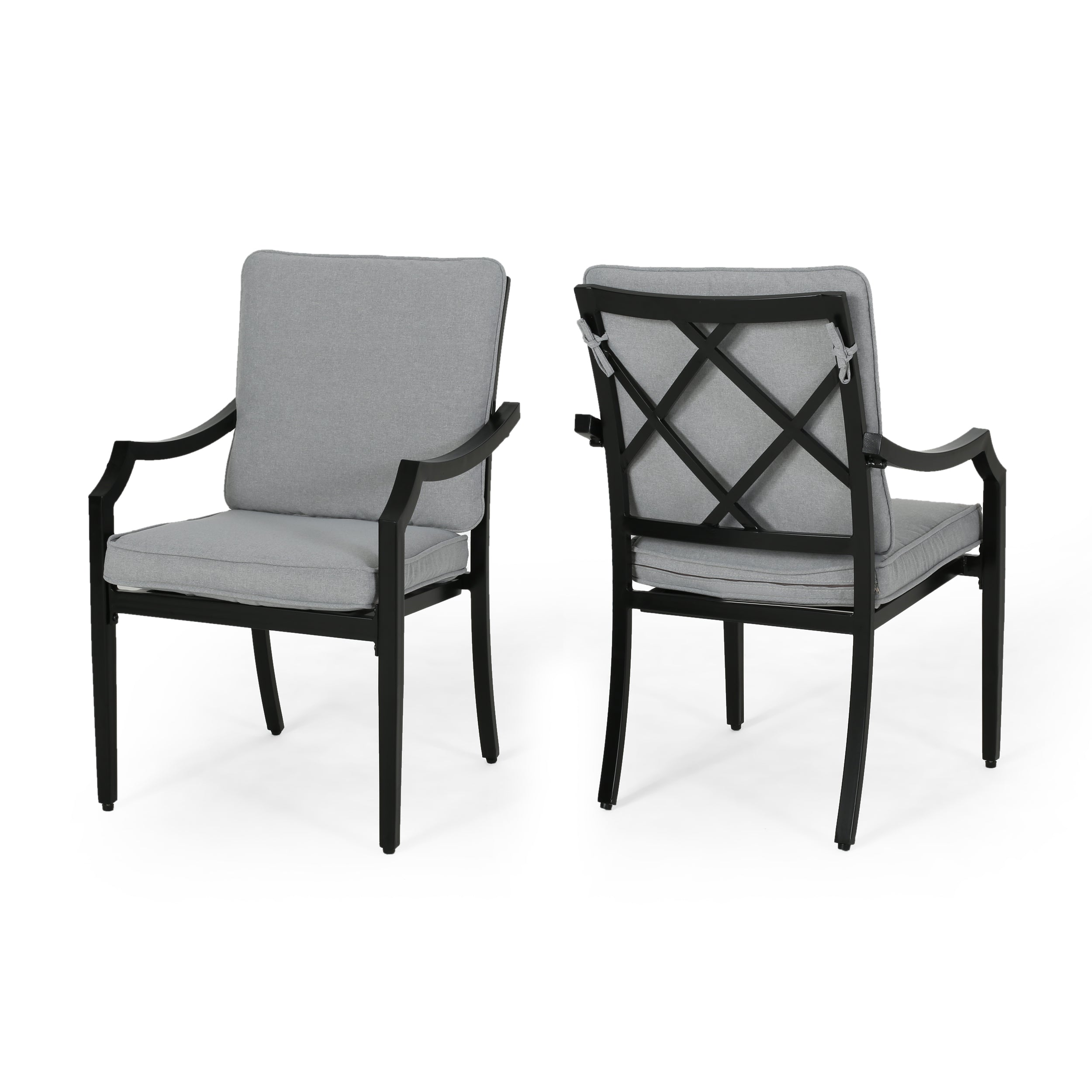 Carlson Diego Outdoor Aluminum Dining Chairs with Cushions (Set of 2)