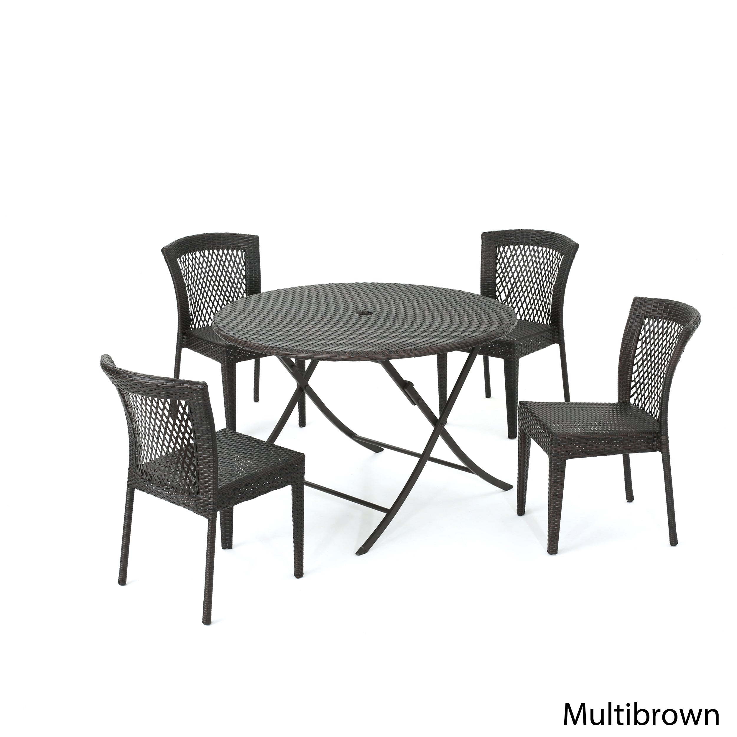 Radley Outdoor 5 Piece Multi-brown Wicker Dining Set