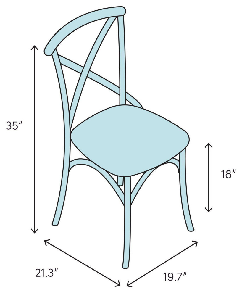 Cross Back Chair With Rattan Seat  Set of 2   Tropical   Dining Chairs   by LH Imports  Houzz