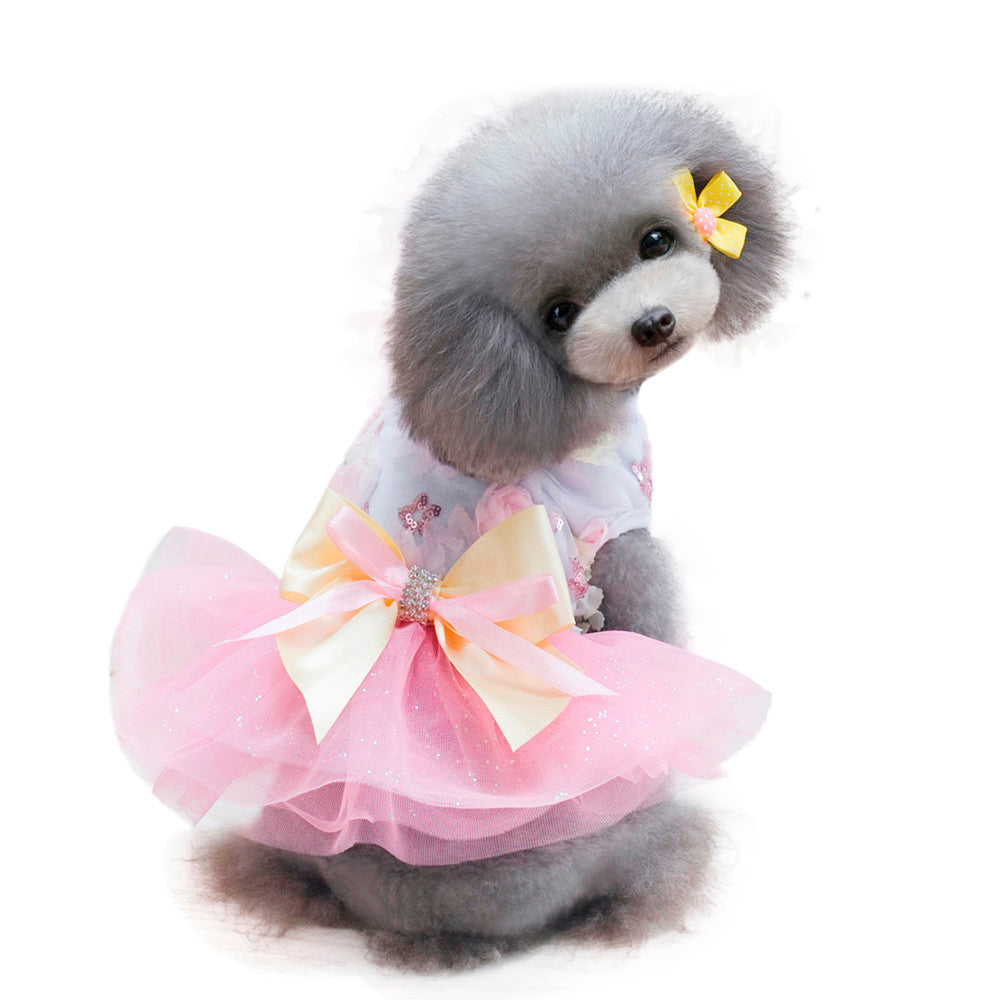 【LNCDIS】Adorable Dog Dress Clothes Puppy Grid Skirt Apparel for Small Medium Pets PK XS