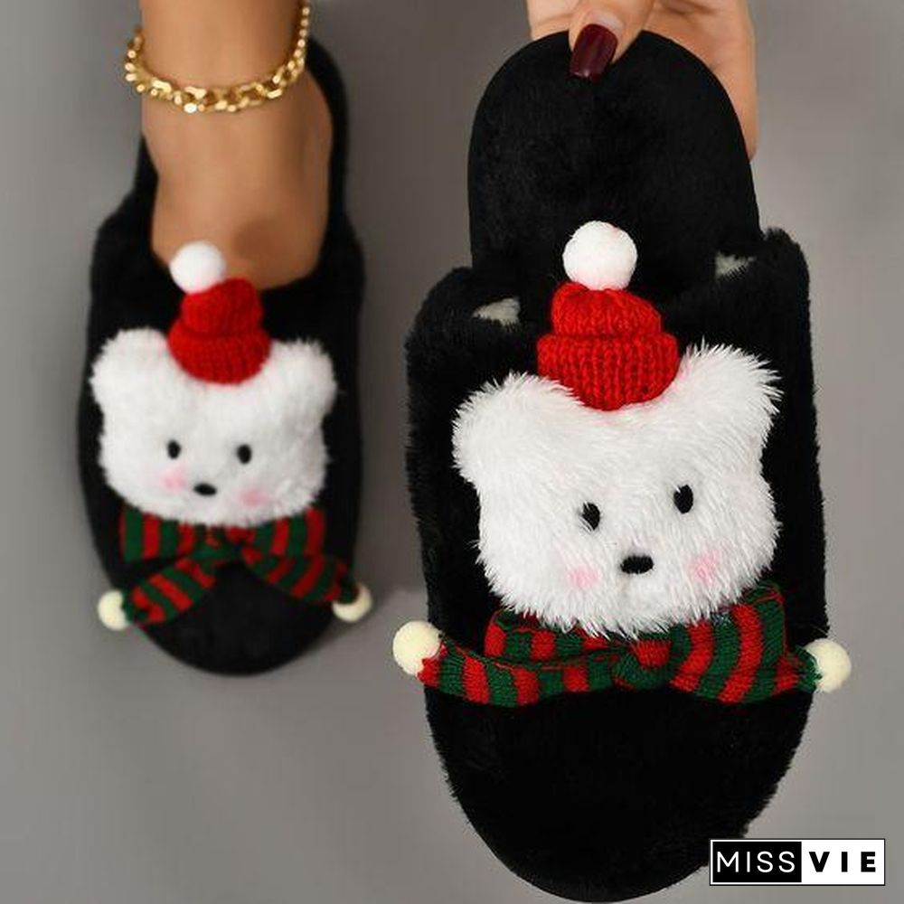 Lovely Bear Women Plush Slipper