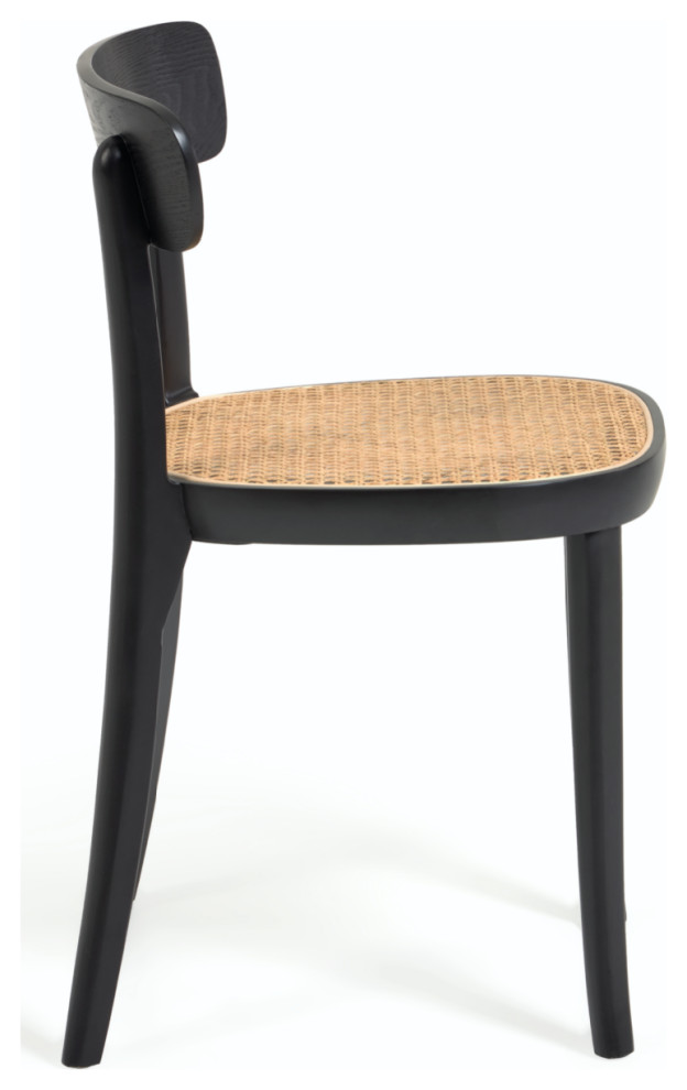 Black Beech and Rattan Dining Chair  2  La Forma Romane   Tropical   Dining Chairs   by Oroa   Distinctive Furniture  Houzz