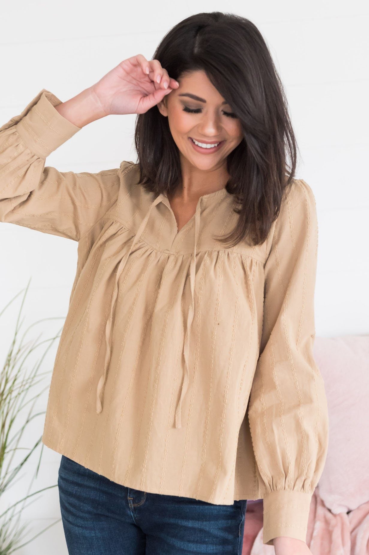 All the Feels Modest Blouse