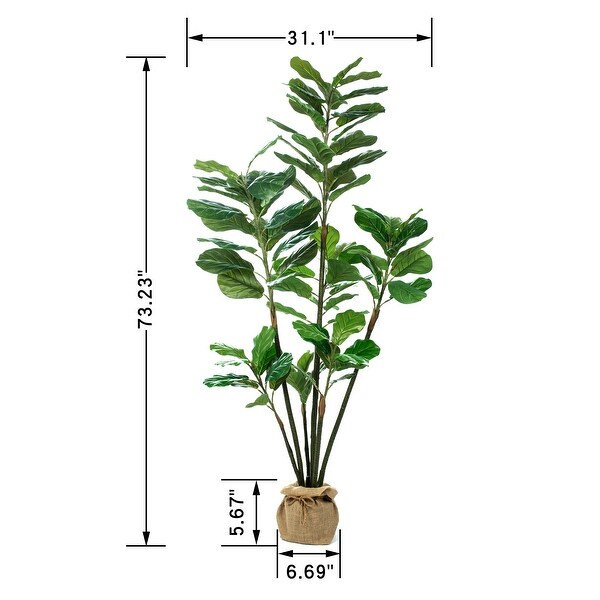 Fiddle Leaf Fig Faux Tree in Pot (Set of 2)