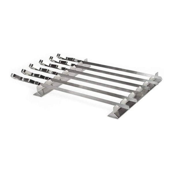 Mtoye Steven Raichlen Stainless Kabob Rack w/ Flat Skewers Bundle