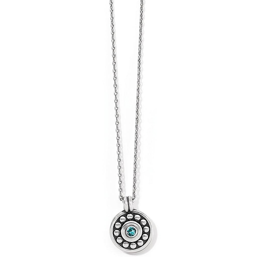 Brighton  Pebble Dot Medali Petite Reversible Necklace in Zircon (December)