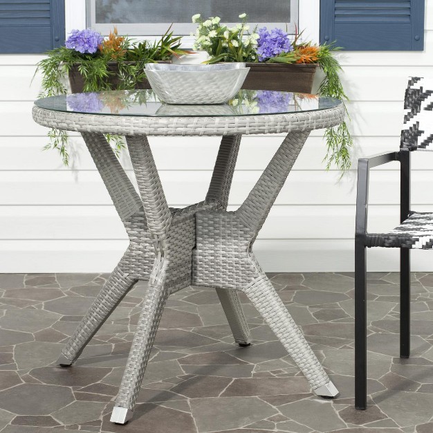 Langer Round Indoor outdoor Dining Table Grey Safavieh